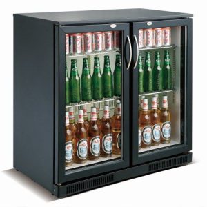 Backbar - Barkøleskab - 2 låger - Sort