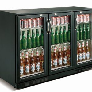 Backbar - Barkøleskab - 3 låger - Sort